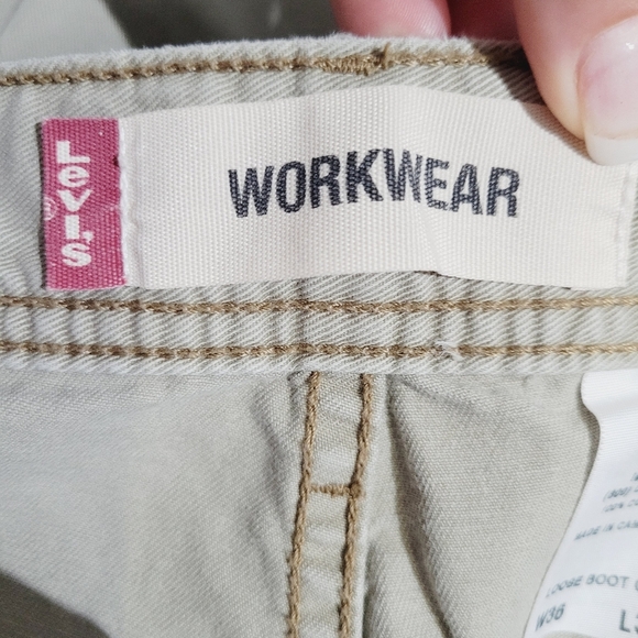 LEVI'S Men's Workwear Pants Loose Bootcut 100% Cotton Size 36x34 Khaki Color - Picture 7 of 9